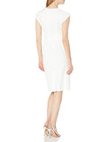 womens Cap Sleeve V-neck Tie Wiast Midi Dress,  Ivory,  8-Jan US | Original Brand