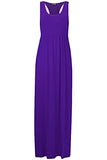 Womens Ladies Pockets Jersey Long Vest Sleeveless Racer Muscle Back Maxi Dress