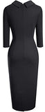 Women's Retro Pleated Bodycon Work Office Pencil Dresses B574 | Women's Work Dresses