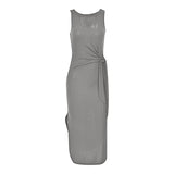 Summer Dresses for Women, Fashion Ladies Summer Sexy Casual Sleeveless Solid Bandage Long Dress Party UK Size | Women's Work Dresses