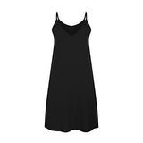 Fashion Ladies Casual V-Neck Sleeveless Solid Loose Sling Dress UK Size Party Dress | Women's Work Dresses