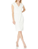 womens Cap Sleeve V-neck Tie Wiast Midi Dress,  Ivory,  8-Jan US | Original Brand