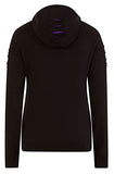 Bleeding Heart - Large Hood Ripped Hoody Purple-Black | Original Brand | Women's Cardigan