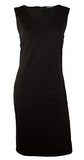 Women's Sleeveless Mesh-Inset Dress-B-L Black | Women's Work Dresses