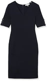 Women's Half Sleeve V-Neck Sheath Sweater Dress with Buttons | Women's Work Dresses