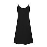 Fashion Ladies Casual V-Neck Sleeveless Solid Loose Sling Dress UK Size Party Dress | Women's Work Dresses