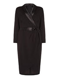 Women's Knit Crepe Tuxedo Wrap Dress