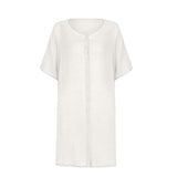 Ladies Shirt Dress Short Mini Dress Short Sleeve Solid Color Patchwork Shirt UK Size Evening Gowns Work Maxi Dress Party Elegant | Original Brand
