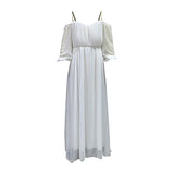 White Dress Women Wedding Dresses Gown One Shoulder Formal Bridal Lace High Waist Maxi Dress | Women's Casual Dresses