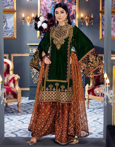 Emaan Adeel Emerald Green MKH 3 Makhmal Luxury Velvet Edition 2021