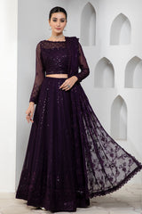 Zarif Dark Orchid Pareesia Luxury Formals 2022 Online Shopping