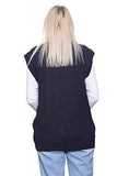 Women's Moss Knitted Waistcoat Pockets Sleeveless Buttons Cardigan Plus Size | Women's Cardigan