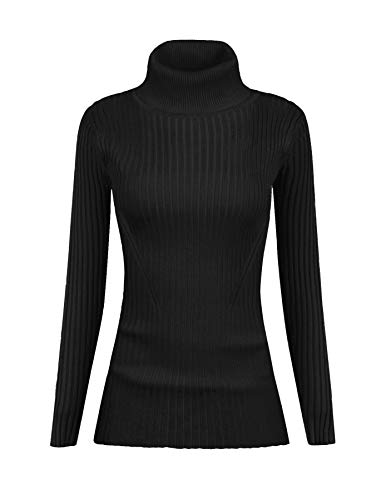 v28 Women Soft Sweater Shirt Stretchable Mock Neck Knit Long Sleeve Slim Fit Tops Pullover