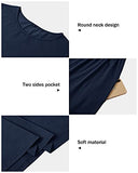 Womens Casual Summer Dress Round Neck Short Sleeve Dress Knee Length Dress | Women's Casual Dresses