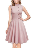 Women's Vintage Style High Collar Cocktail Party Dress