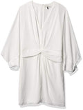 Halston Women's Kimono Sleeve V Neck Silky GGT Dress with Twist Drape Detail at Waist Cocktail