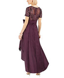 Women's Size Short Sleeve Sequin-embellished High-low Gown Missy & Petite