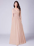 Women's Double V-Neck Floor-Length Bridesmaid Dress  - Sara Clothes