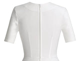 Women's 50s Vintage Short Sleeve Pleated Swing Dress | Women's Work Dresses