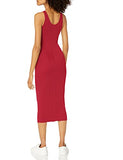 Women's Stretch Silk Rib Tank Midi Dress Casual