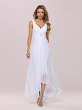 Women's High-Low Hemline Simple Chiffon Wedding Dress - Sara Clothes