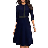 Spring Dresses for Women New Half Sleeve O-Neck Striped Patchwork Zipper Casual Daily Dress | Original Brand | Women's Work Dresses