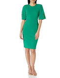 Women's Wide Short Sleeved Sheath with Button Detail Dress | Original Brand | Women's Work Dresses