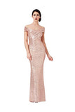 Neckline Sequin Maxi Long Prom Ball Gown Wedding Bridesmaid Cruise Evening Party Dress