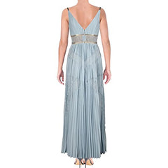 Womens Eve Pleated Lace Inset Evening Dress