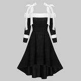 Christmas lace up Plush Gold Velvet Long-Sleeved Dress Retro Style Skirt | Original Brand | Women's Work Dresses