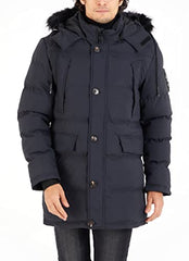 WULFUL Men’s Warm Winter Coat Long Parka Anorak Jackets Thicken Padded with Detachable Fur Hood