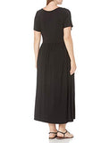 Women's Short-Sleeve Waisted Maxi Dress