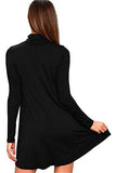 Women's Long Sleeve Turtleneck Casual Loose T-Shirt Dresses