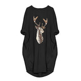Christmas Dresses Women Casual Stylish Long Sleeve O-Neck Novelty Antlers Print Daily Dress with Pockets Beach Xmas Dress | Original Brand | Women's Work Dresses