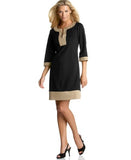 Women's Three-Quarter-Sleeve Stretch Floral-Lace Dress with Tiered Skirt | Women's Work Dresses