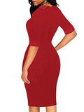 Women's Retro Bodycon Knee-Length Formal Office Dresses Work Pencil Dress OX276 | Women's Work Dresses