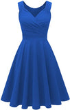 Women's Sleeveless Deep V-Neck A Line 1950s Retro Vintage Cocktail Swing Dress | Women's Casual Dresses