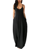 Womens Casual Sleeveless Plus Size Loose Plain Long Maxi Dress with Pockets | Original Brand