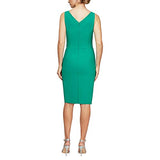 Women's Slimming Short Ruched Dress with Ruffle (Petite and Regular) Special Occasion