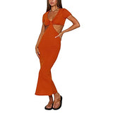 Womens Sexy Knitted Cut Out Spaghetti Strap Long Dresses Summer Halter Beachwear Party Club Maxi Dresses Y2K Streetwear