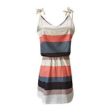 Summer Dress for Women Casual V-Neck Sleeveless Bandage Stripe Printing Loose Vest Sling Premium Dresses | Original Brand