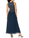 Women's Sleeveless Scallop Long Beaded Dress W/Scarf Special Occasion | Original Brand | Women's Cocktail Dresses