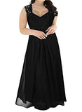 Nemidor Women's Deep- V Neck Sleeveless Vintage Plus Size Bridesmaid Formal Maxi Dress