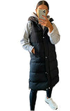 Hooded Quilted Gilet Waistcoat Zip Up Padded Winter Bodywarmer Vest Long Coat Womens Ladies