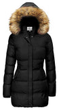 WenVen Women's Winter Thicken Puffer Coat Warm Jacket with Fur Removable Hood