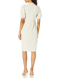 Women's Stretch Crepe Twist Neck Puff Sleeve Sheath Cocktail Dress | Women's Work Dresses