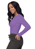 Heather Purple Scrubs for Ladies - Long Sleeve Comfort Underscrub Tee - SIVVAN Womens Fall Fashion | Women's Tops and Blouses