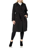 LONDON FOG Women's Single Breasted Belted Trench with Hood | Women's Coat & Jacket