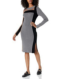 Women's Long Sleeve Color Blocked Midi Dress