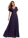 Chiffon V Neck Formal Party Dress Long Evening Dresses | Women's Formal Dresses